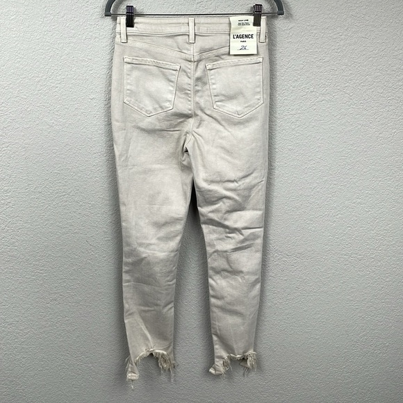 NWT L’Agence High Line Skinny Jeans High Rise Biscuit Destruct Sz 26 - Picture 7 of 13